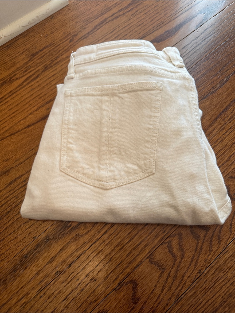 rag & bone Cream High-Rise Straight Jeans
